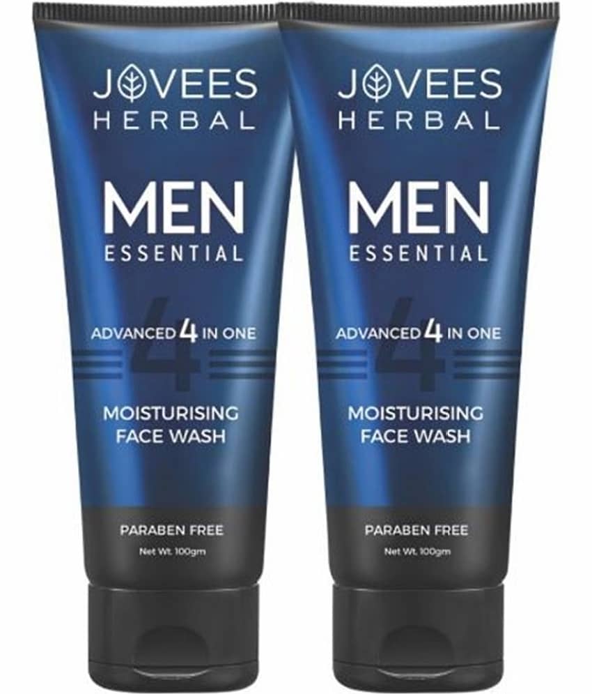 Jovees Herbal Men's Essential Advanced 4 in 1 Moisturizing Face Wash 100g (Pack of 2)