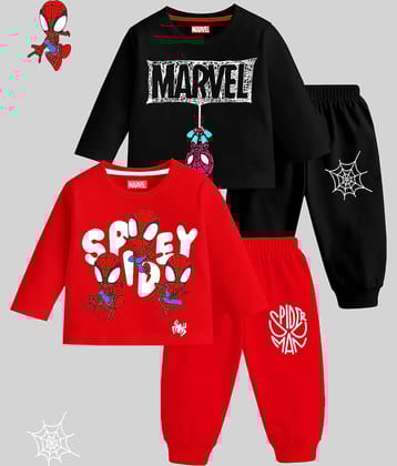 Kuchipoo Pack of 2 Boys Cotton Blend T-Shirt & Trackpants Set ( Multicolor 12 )