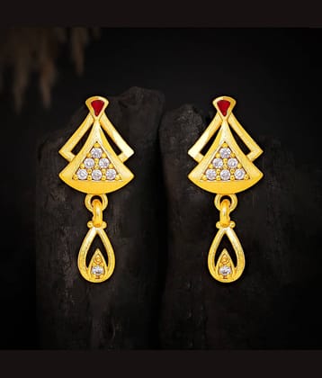 LUV FASHION Golden Jhumki Earrings ( Pack of 1 )