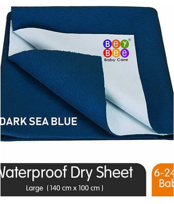 Bey Bee Quick Dry Baby Bed Protector Waterproof Sheet Large (140cm x100cm) Dark Sea Blue