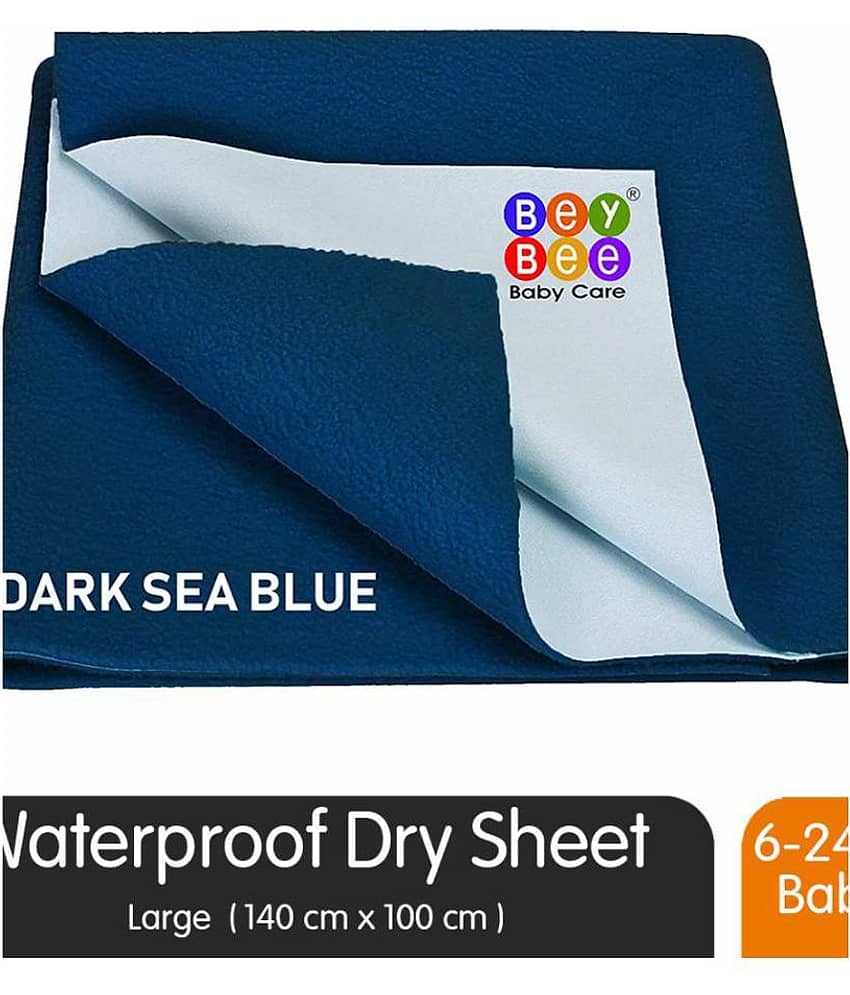 Bey Bee Quick Dry Baby Bed Protector Waterproof Sheet Large (140cm x100cm) Dark Sea Blue