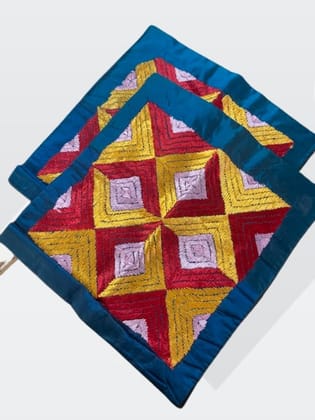 Blue Colored Cushion Cover | Hand Work 