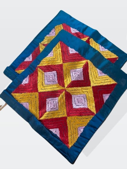 Blue Colored Cushion Cover | Hand Work 