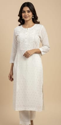 Chanderi Co Ord set with exclusive Chikankari