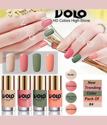 VOLO Grand Shine lasting High Definition Nail Polish Multi Glossy Pack of 4 39 mL