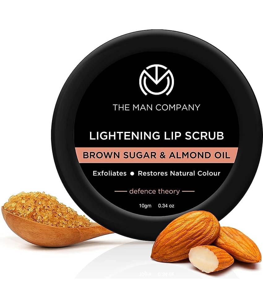 The Man Company Lightening Lip Scrub with Brown Sugar & Almond Oil | For Dry / Chapped Lip | Nourishes | Moisturizes