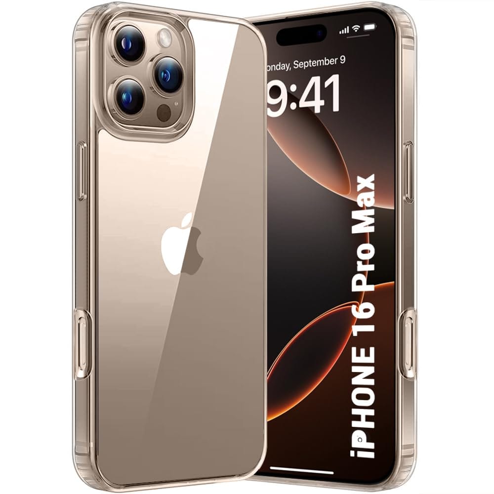 Ultra-Hybrid Crystal Clear Back Case Cover for iPhone 16 Pro Max | Shockproof Design | Camera Protection Bump | Hard Clear Back | Bumper Case Cover for iPhone 16 Pro Max (Transparent)