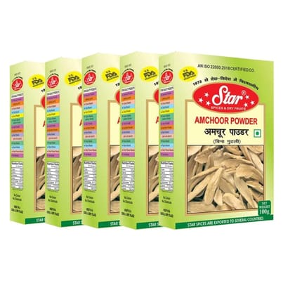 Star Spices Amchoor Powder Dry Mango Powder, 100 gm - Pack of 5