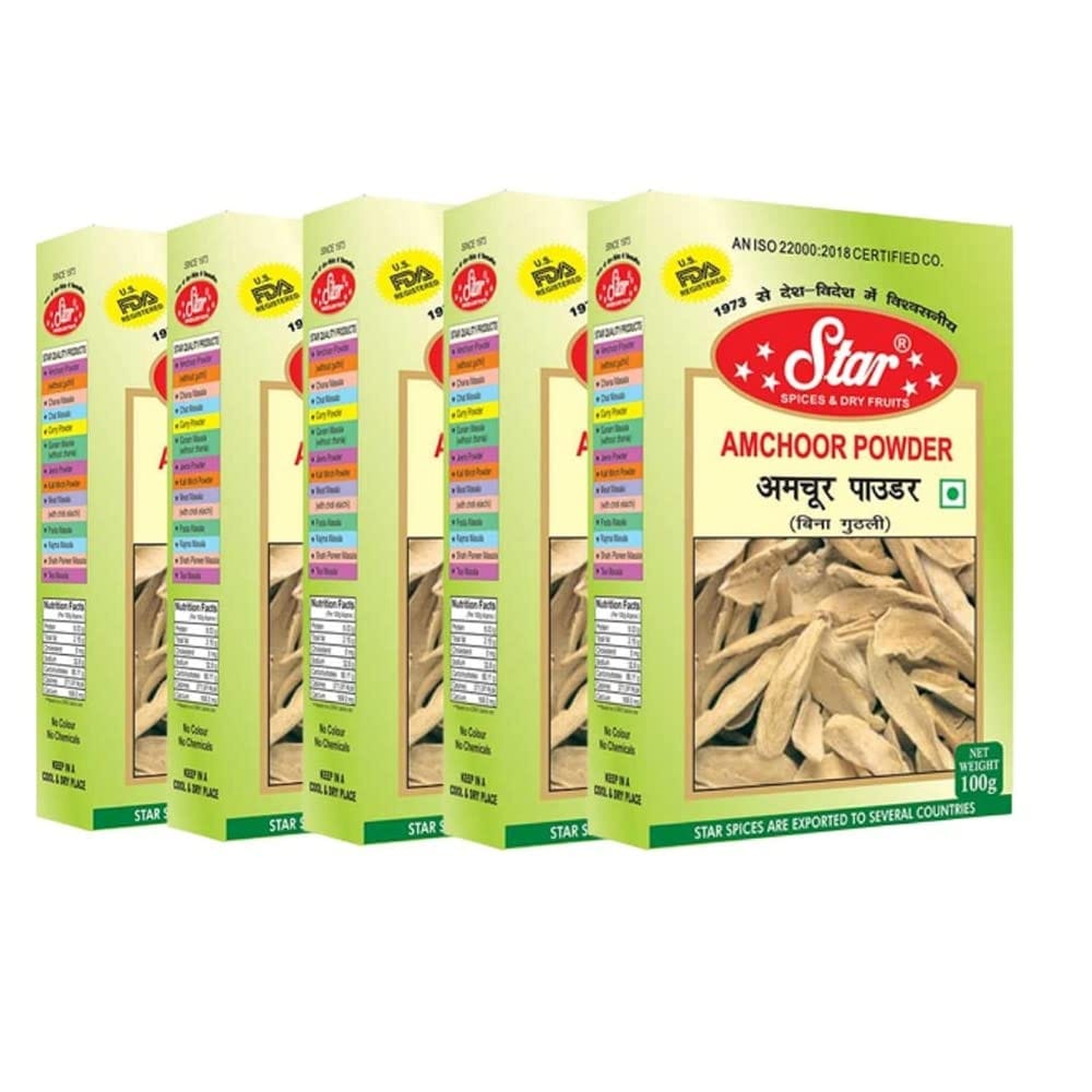 Star Spices Amchoor Powder Dry Mango Powder, 100 gm - Pack of 5
