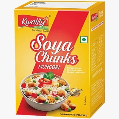 Kwality Soya Chunks, 170 g Box