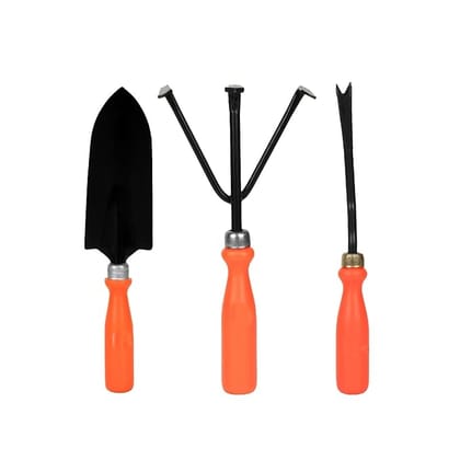 SMARTCAM 10CLUB Garden Tool Set - 3 Pcs (Big Shovel, Cultivator, Weeder) | Terrace Gardening Accessories | Gardening Tools Kit for Home Gardening | Essential Farming Spade, Trowel, Tiller