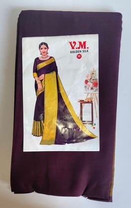 V.M. Golden Silk Saree With Blouse Piece, V.M. Sarees, Silk Sarees, Sarees, Indian Clothing, Women's Fashion