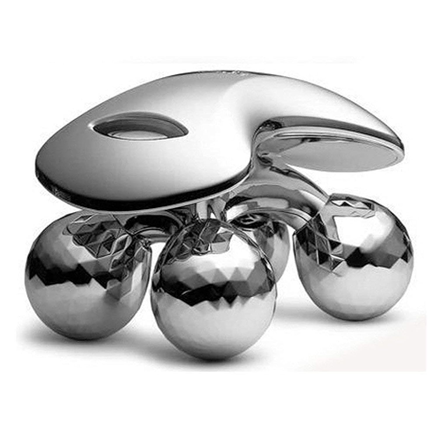 4D Manual Roller Massager 360 Rotate Roller Face Body Massager For Skin Lifting, Wrinkle Remover and Facial Massage, Relaxation and Skin Tightening Tool (Silver Color)