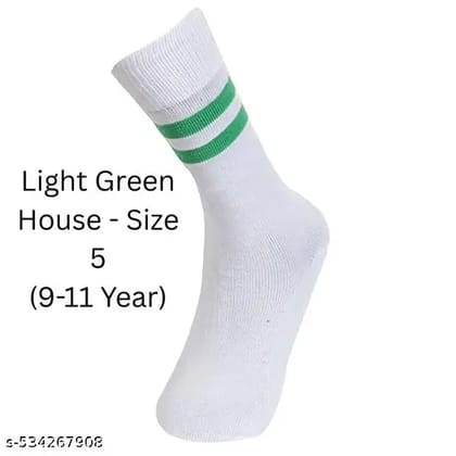 Light Green House white School Lycra cotton socks - Pack of 1 (9-11 years)