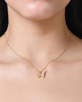 Big Butterfly Necklace-18k Gold Plated