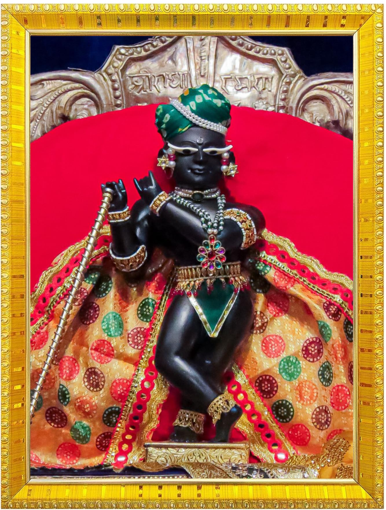 NOKKES Radha Raman Vrindavan Radha Raman Thakur Ji Photo Frames Religious Photo frame 5X7 Inch Photo Frame_QWW10