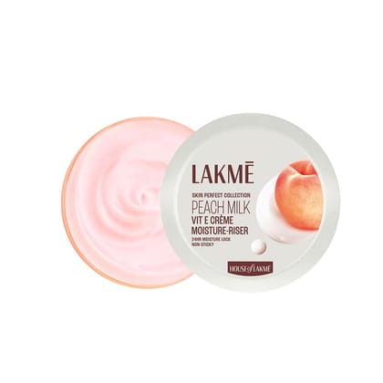 LAKME Peach Milk Soft Crme Moisturizer For Face 100g || Daily Lightweight Whipped Cream With Vitamin E For Soft|| Glowing Skin - Non Oily 24h Moisture