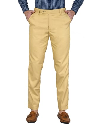 SAM & JACK - Beige Cotton Blend Regular Fit Men's Chinos (Pack of 1)