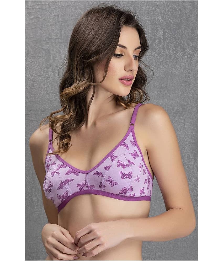 Clovia Cotton Everyday Bra - Purple