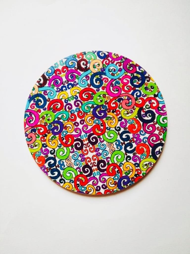 FLOROSPHERE ROUND BOARD COASTER - SET OF 4 - Flowers | Buy online on ZillyBuy