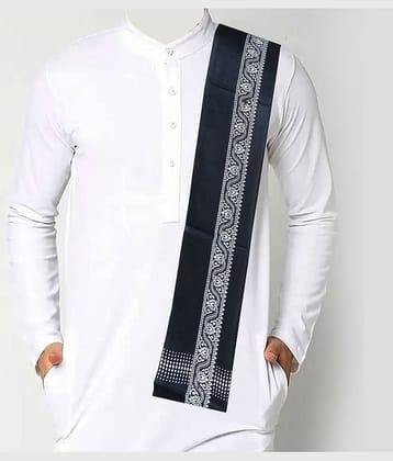 Mk weaves Black Cotton Men's Scarves ( Pack of 1 )