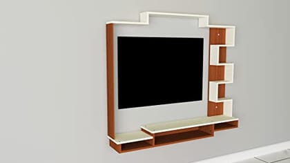 DAS David High Strength & Durable Wall Mount Engineered Wood TV Entertainment Unit Stand Set Top Box Stand for Living Room Classic Walnut & White Large (Ideal for up to 50") Screen DAS David High Strength & Durable Wall Mount Engineered Wood TV Entertainment Unit Stand Set Top Box Stand for Living Room Classic Walnut & White Large (Ideal for up to 50") Screen