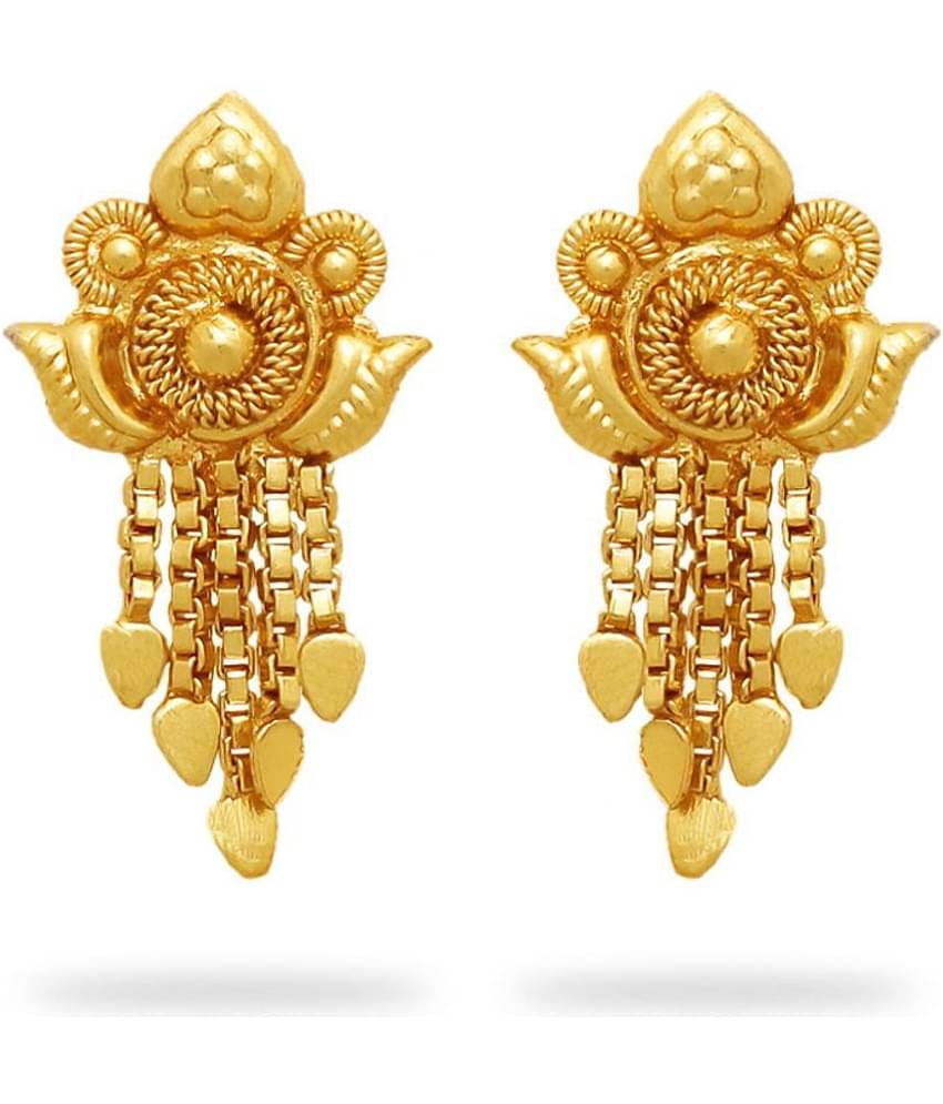 LUV FASHION Golden Chandbalis Earrings ( Pack of 1 )