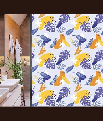Asmi Collection Self Adhesive Printed Leaves Privacy Frosted Film Window Sticker ( 120 x 60 cms )