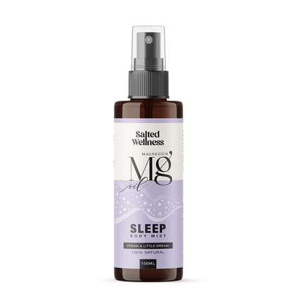 Magnesium Oil Sleep Body Mist 40% | Natural Magnesium Chloride Spray for Muscle Relaxation, Stress Relief & Better Sleep | Post Workout & Night Use | 100ml | Salted Wellness by Thrpy & Thrpy
