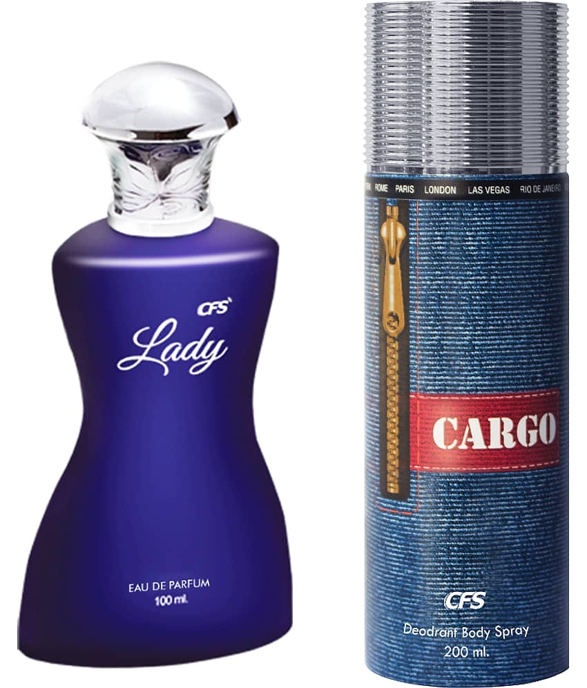 CFS Lady EDP Long Lasting Perfume & Cargo Blue Deodorant Body Spray