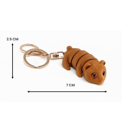 Vinglits Wild Beasts 3D Printed Keychains – Articulated Animal Toys, Pocket-Friendly Keyrings, Stress Relief Desk Toys for Kids & Adults, Collectible Accessories (Bhaalu - The Bear)