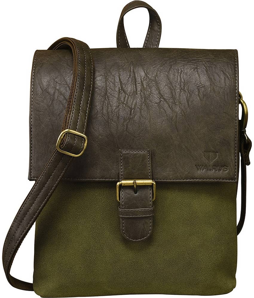 Walrus Green Solid Messenger Bag