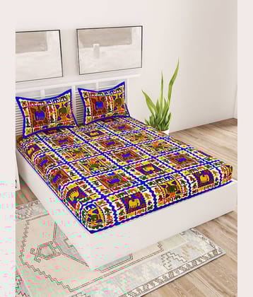 unique choice Cotton Double Bedsheet ( Blue )