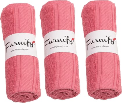 Furnofy Cotton 450 GSM Hand Towel Set Pink (Pack Of 3)