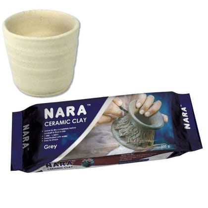Artline Nara Ceramic Clay 500 Grams of Grey Colour in Printed Foil Bag | Easy to Shape | Ideal for Pottery & Sculpting