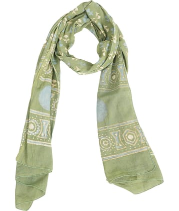 STYLE SHOES Green Cotton Blend Women's Scarf ( Pack of 1 )