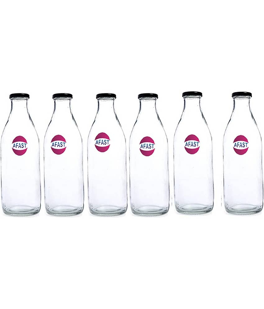 Somil Glass Storage Bottle, Transparent, Pack Of 6, 500 ml