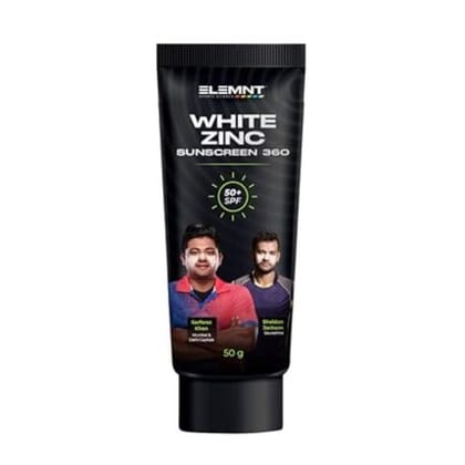Elemnt White Zinc Sunscreen 360 Limited Gujarat Titans Edition | Formulated For Heavy Sun Exposure | Broad Spectrum PA+++ Sunscreen SPF 50 for Sportsmen | Cricketers | Water and Sweat Resistant | Men & Women | Aloe Vera Scented | 50gm