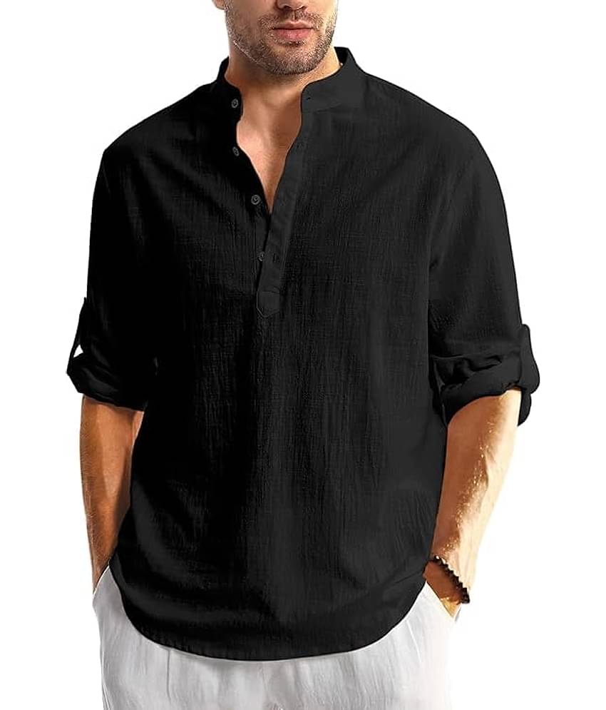 Yugnik Blue Cotton Men's Shirt Style Kurta ( Pack of 1 )