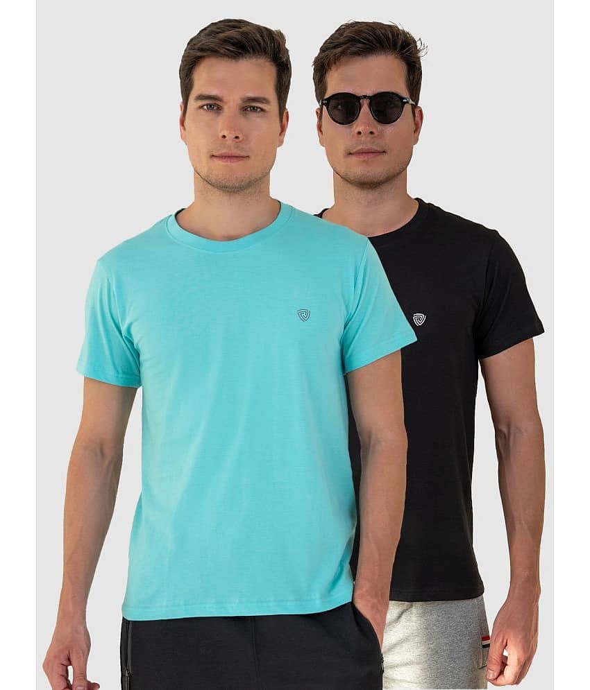 Lux Cozi Cotton Regular Fit Solid Half Sleeves Men's T-Shirt - Maroon ( Pack of 2 )