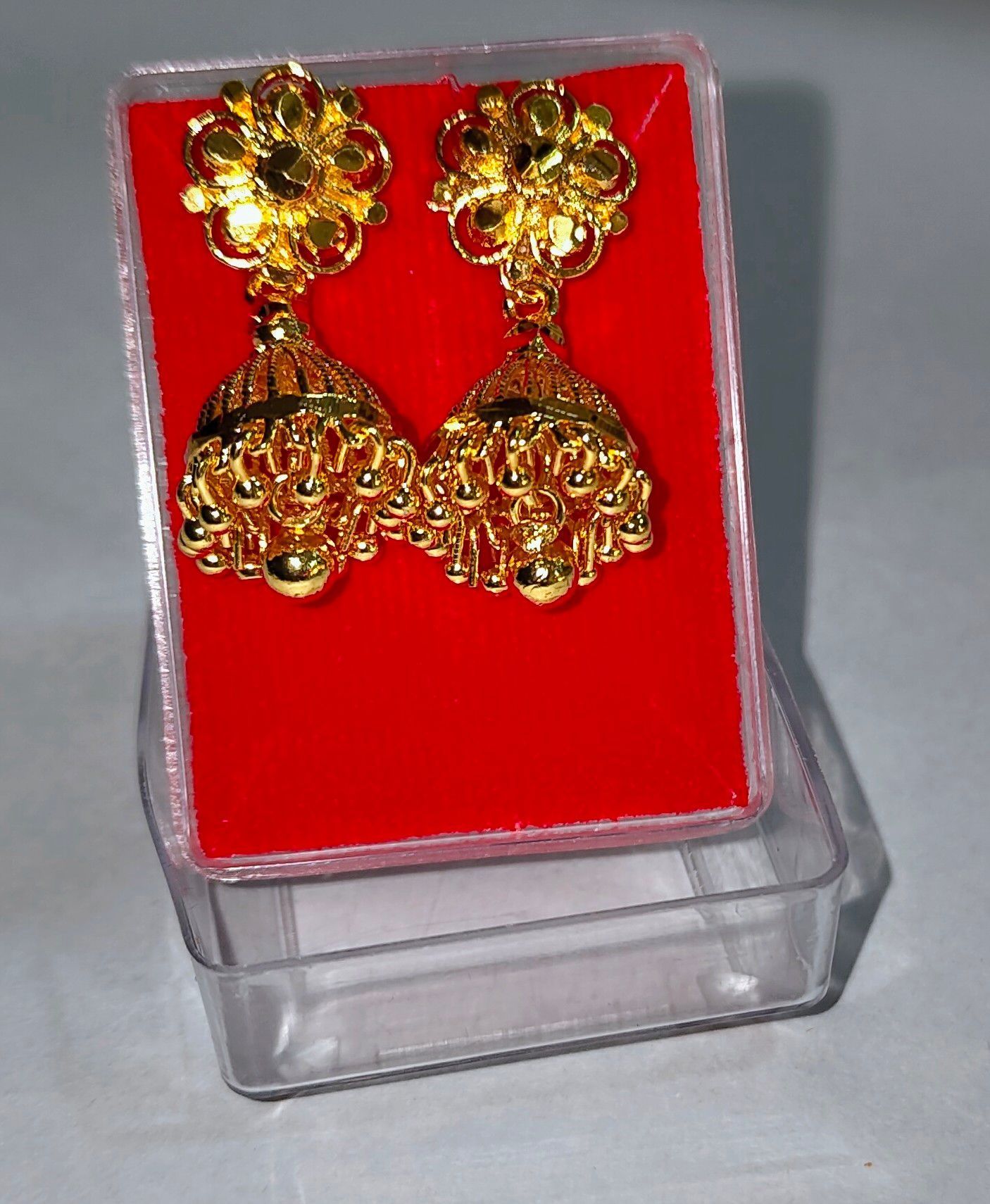 Designer Golden Jhumka Earrings