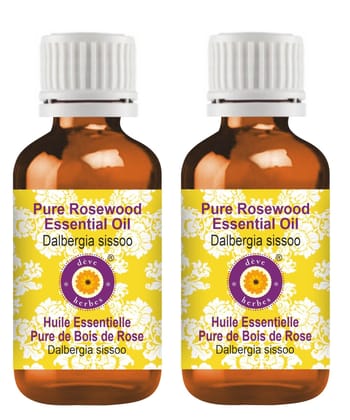 Deve Herbes Rosewood Essential Oil (Dalbergia sissoo) Pure | Non-Sticky | Non-greasy | Lightweight | Men & Women | All Skin Types | Steam Distilled 50ml X 2 Deve Herbes Rosewood Essential Oil (Dalbergia sissoo) Pure | Non-Sticky | Non-greasy | Lightweigh