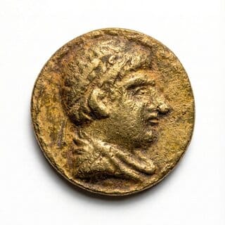 Ancient Period Indo Greek Old and Rare brass Coin Silver Plated Ancient Series