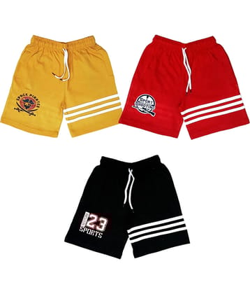 atlans Pack of 3 Cotton Blend Shorts For Boys ( Yellow )