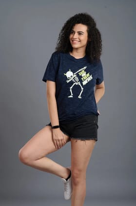 Dab On Them Haters with Skeleton Printed Oversized T-Shirt for Women S