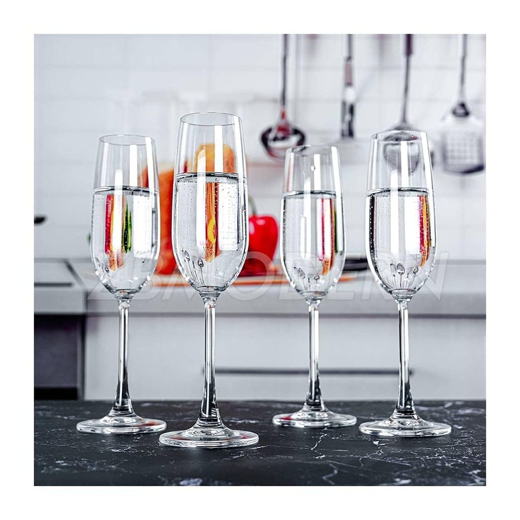 Red Wine Glass Elegant Bar Glassware for Champagne Flute Brandy Glass, Margarita, Whiskey, Cocktails and Mixed Drinks Glasses, Unique Long Champ Glasses (190 ML)