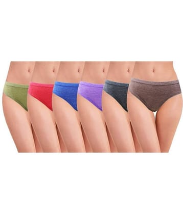 RC. ROYAL CLASS Pack of 6 Cotton Women's Hipsters ( Multi Color )