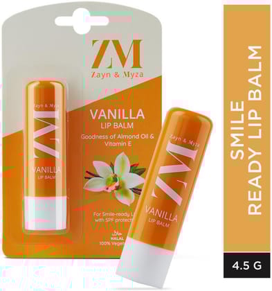 ZM Zayn & Myza Vitamin E, For Moisturizes & Repairs Dry Lip's Balm Vanilla (Pack of: 1, 4.5 g)