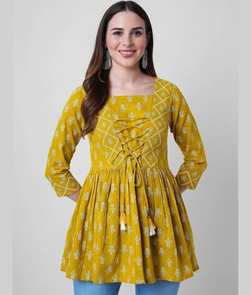 GOD BLESS Women's Rayon A-Line Top ( Yellow )