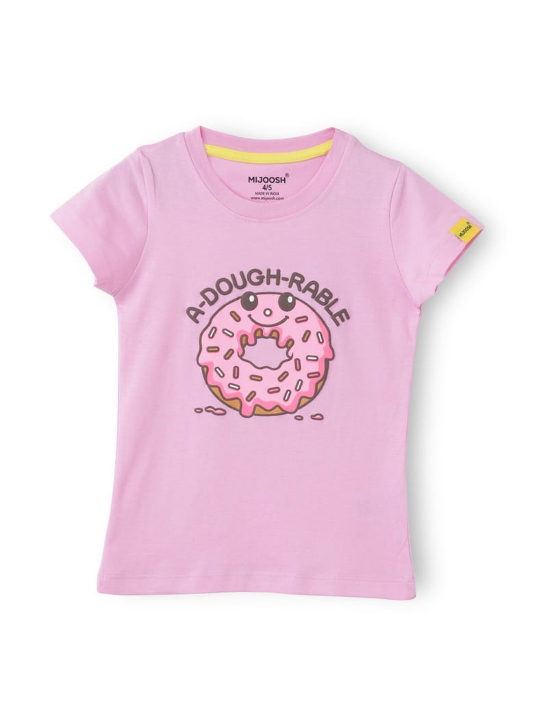 Exclusive Kids Girls T-Shirt Bonbon Pink / Sparking Grape Violet, Soft Cotton, Ages 2-6 (2pcs pa